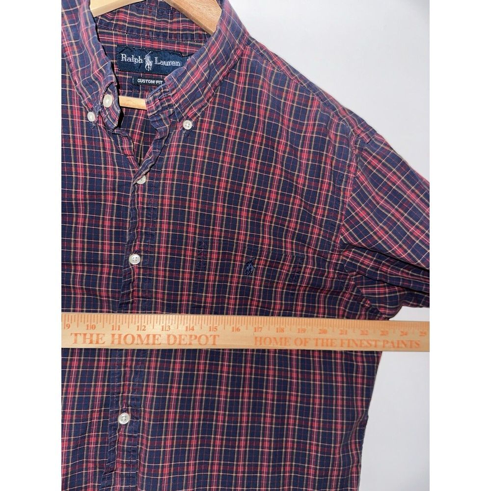 Polo Ralph Lauren Mens Long Sleeve Plaid Button Down Large‎ 100% Cotton Pocket - Picture 5 of 7